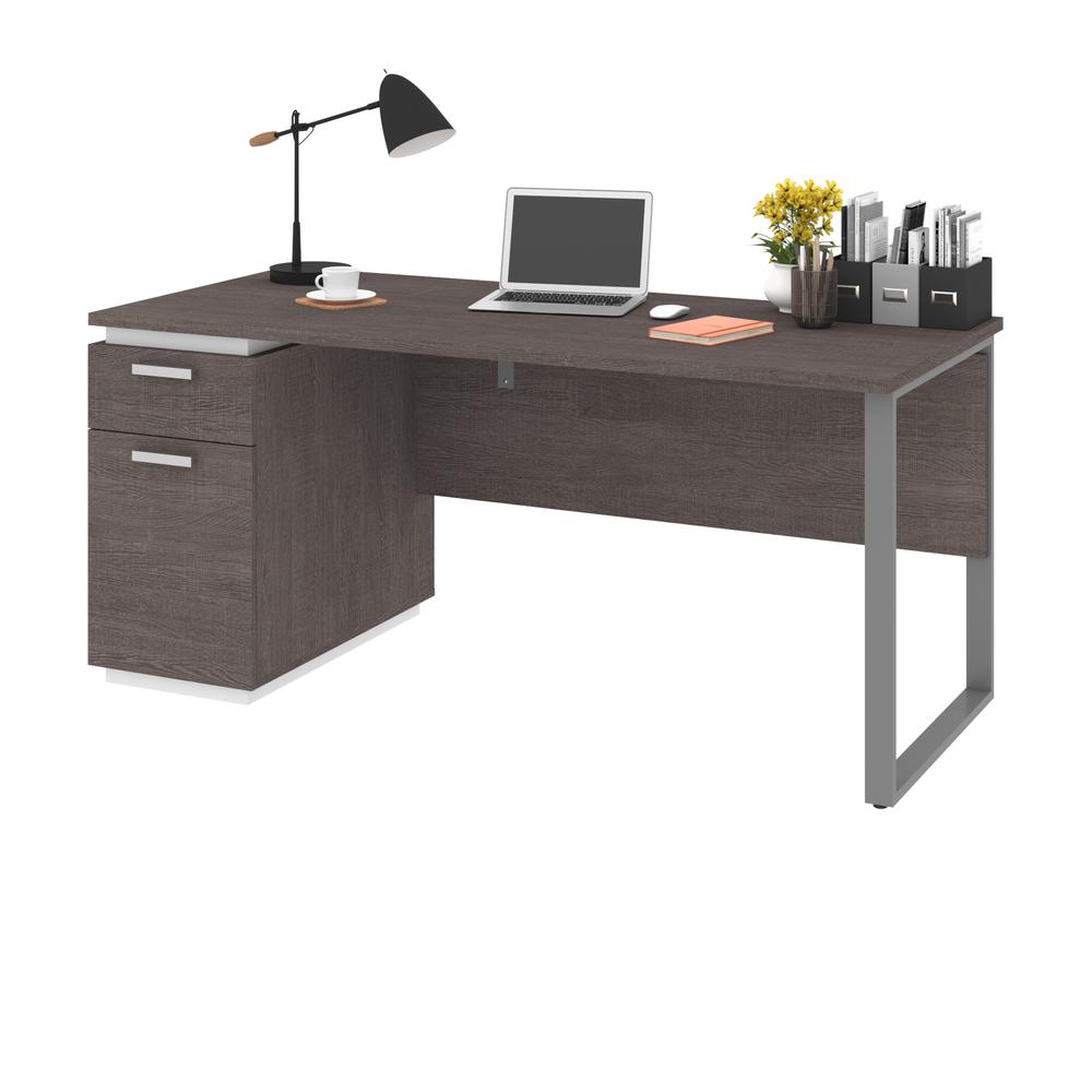 Aquarius Computer Desk - Bark Gray & White. The main picture.
