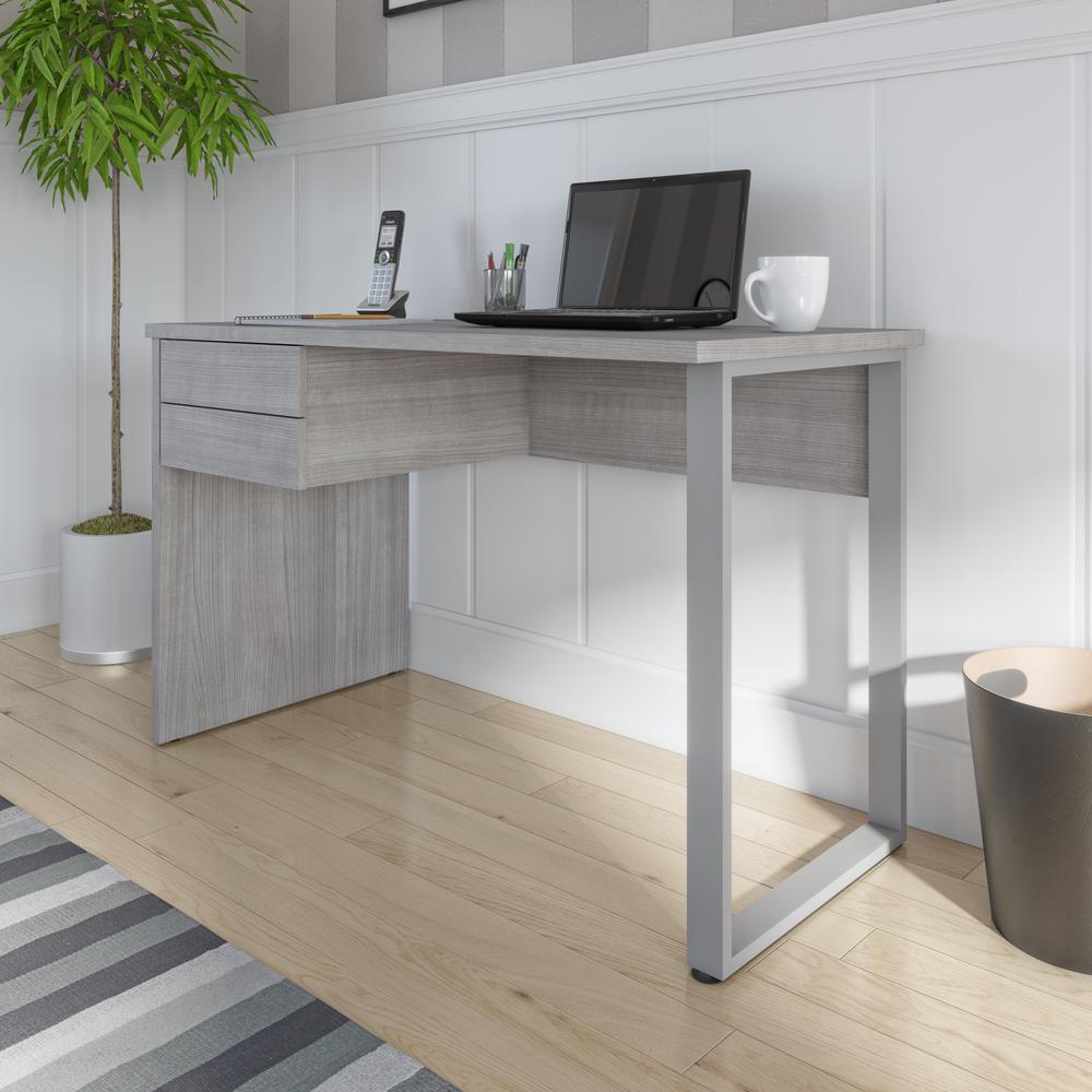 Bestar Solay 48W Small Table Desk with U-Shaped Metal Leg in platinum gray. Picture 7