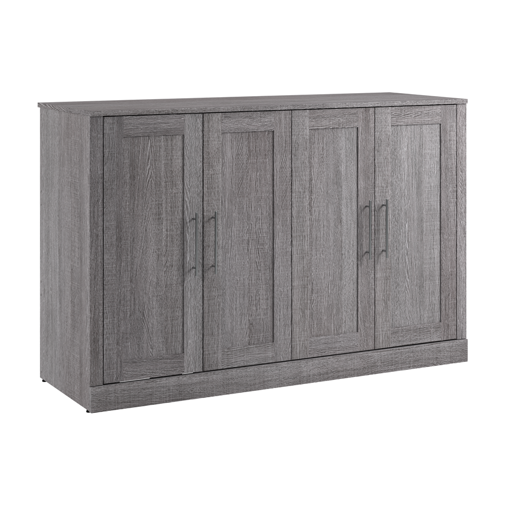 69W Full Cabinet Bed with Mattress in Bark Grey. Picture 1