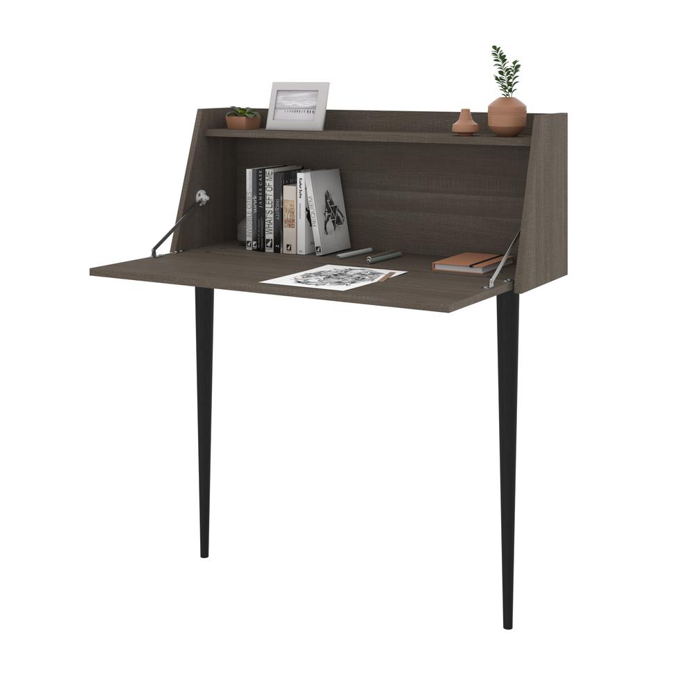 Bestar Skat 36W Secretary Desk in bark grey. Picture 3