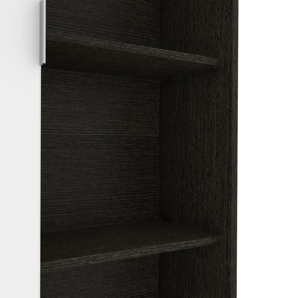 Aquarius Bookcase with Sliding Door - Deep Grey & White. Picture 9