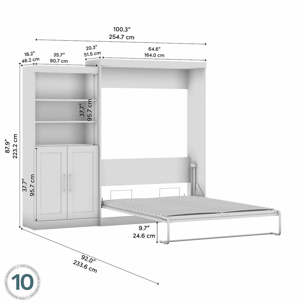 Pur Queen Murphy Bed and Closet Organizer with Doors (101W) in Platinum Gray. Picture 4