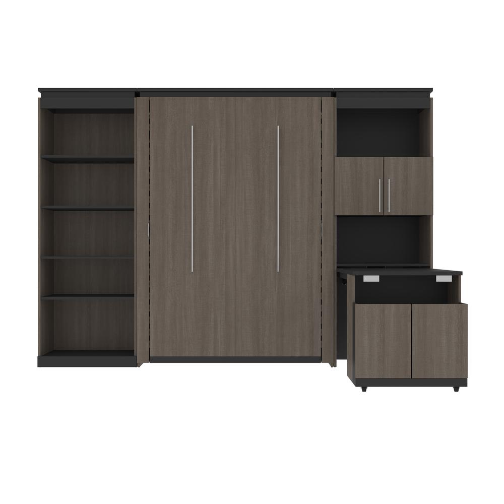 Full Murphy Bed with Shelves and Storage Cabinet with Fold-Out Desk. Picture 3