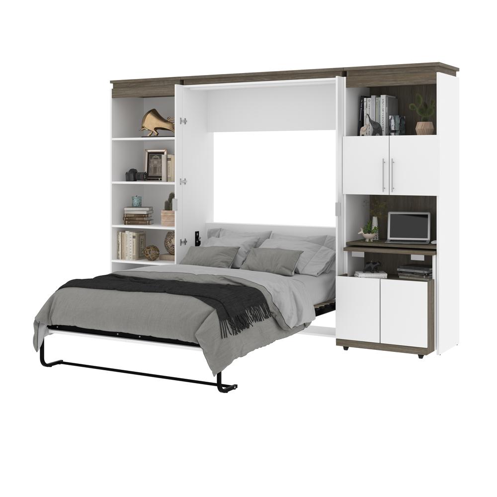 Full Murphy Bed with Shelves and Storage Cabinet with Fold-Out Desk. Picture 8