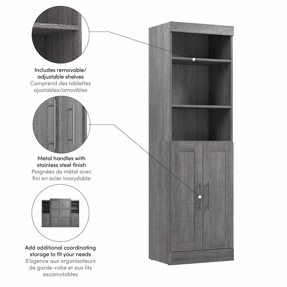 Pur 25W Closet Organizer with Doors in Bark Gray. Picture 2