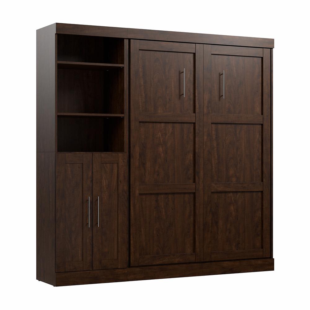 Pur Full Murphy Bed and Closet Organizer with Doors (84W) in Chocolate. Picture 1