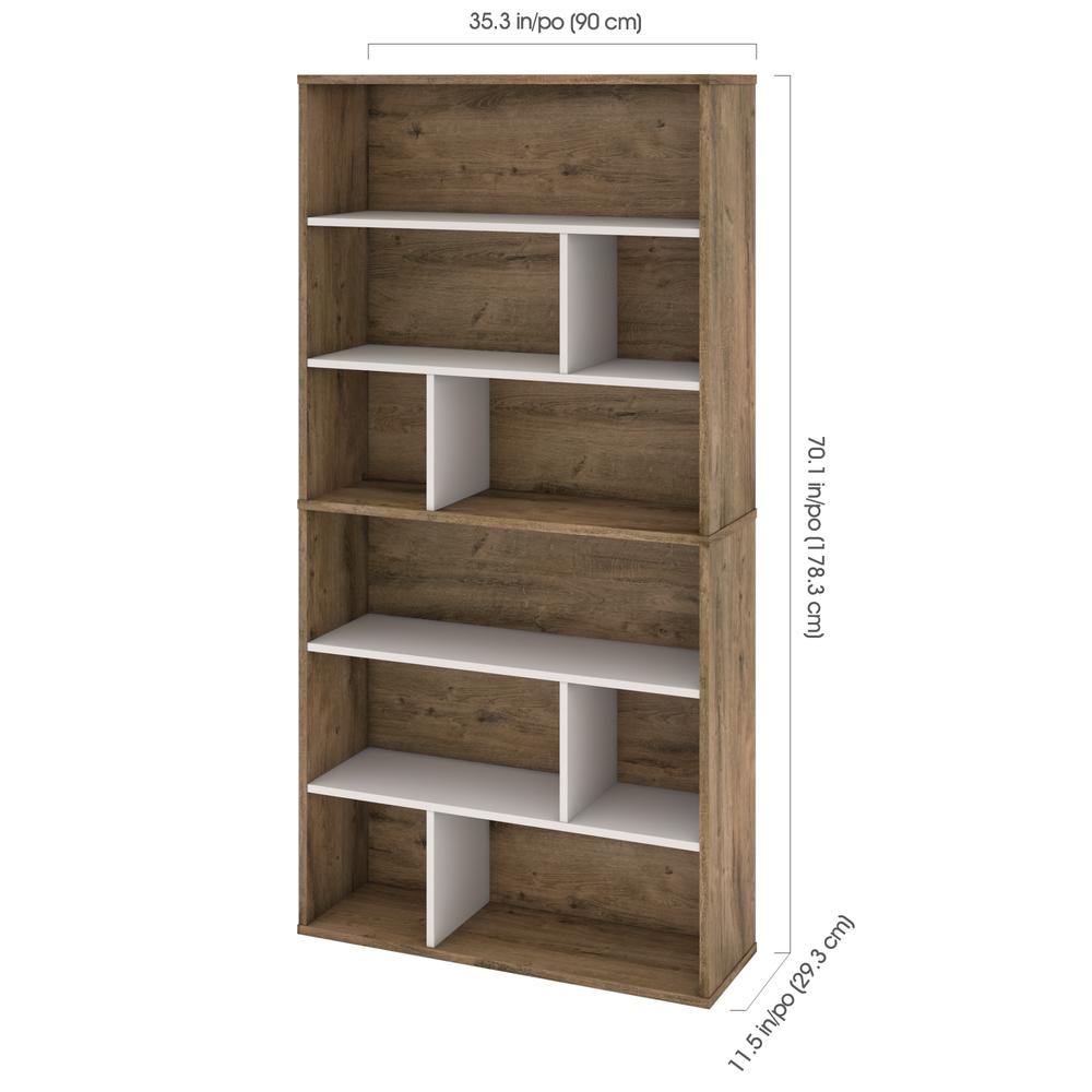 Fom 2-Piece Asymmetrical Shelving Unit Set in Rustic Brown & Sandstone. Picture 6