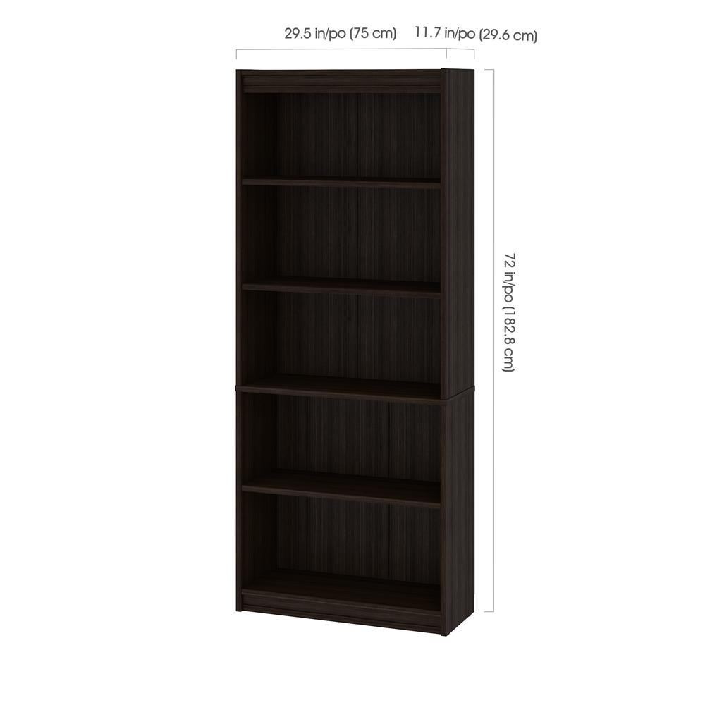 Bestar Universel 30W Standard Bookcase in Dark Chocolate. Picture 3