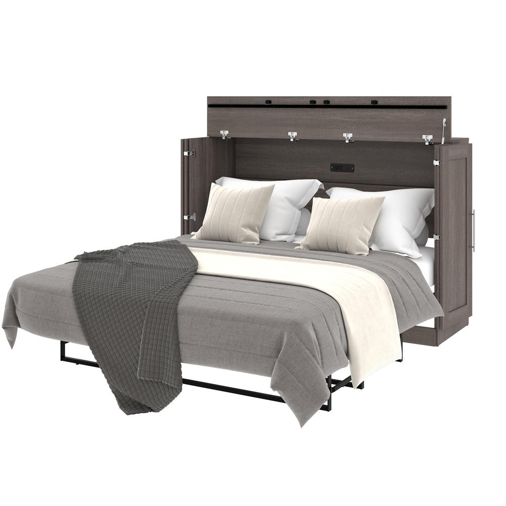 Queen Cabinet Bed with Mattress in Bark Gray. Picture 4