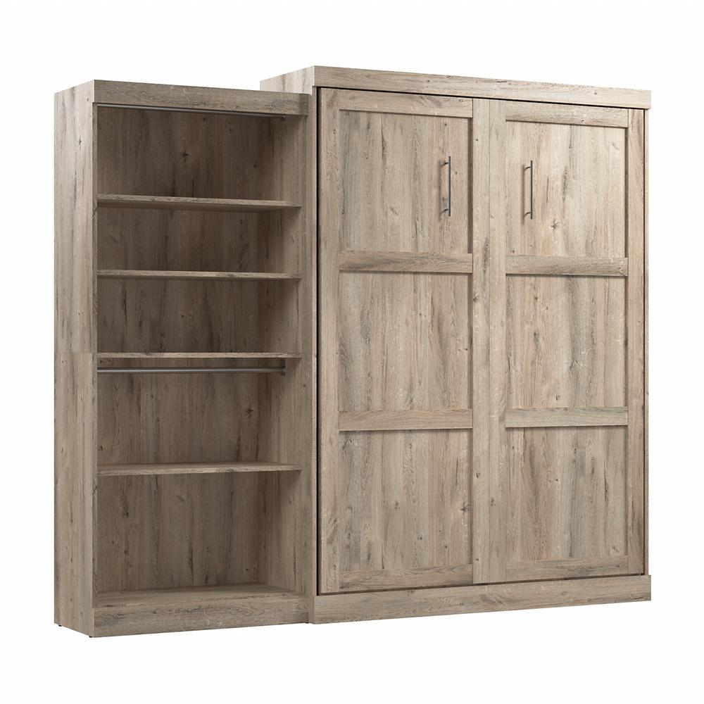 Pur Queen Murphy Bed with Closet Organizer (101W) in Rustic Brown. Picture 1