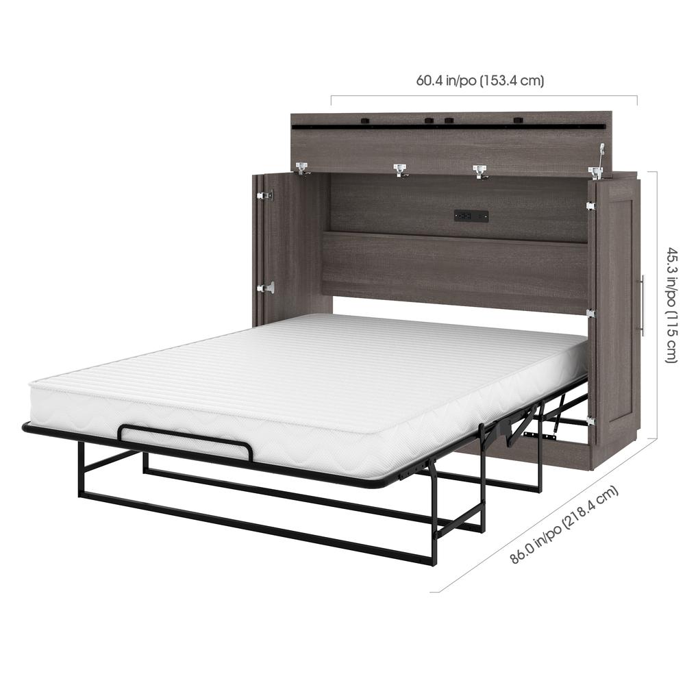 Full Cabinet Bed with Mattress in Bark Gray. Picture 5