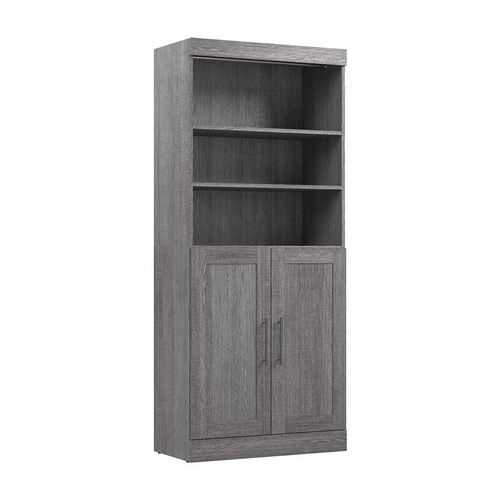 Pur 36W Closet Organizer with Doors in Bark Gray. Picture 1