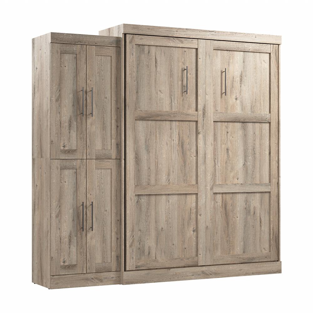 Pur Queen Murphy Bed with Closet Organizer (90W) in Rustic Brown. Picture 1