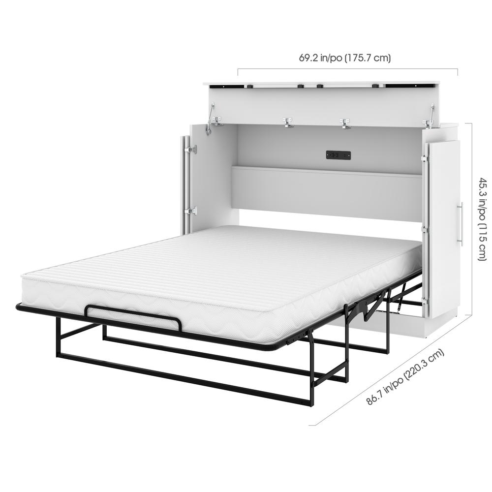 Nebula Full Cabinet Bed with Mattress in White. Picture 10