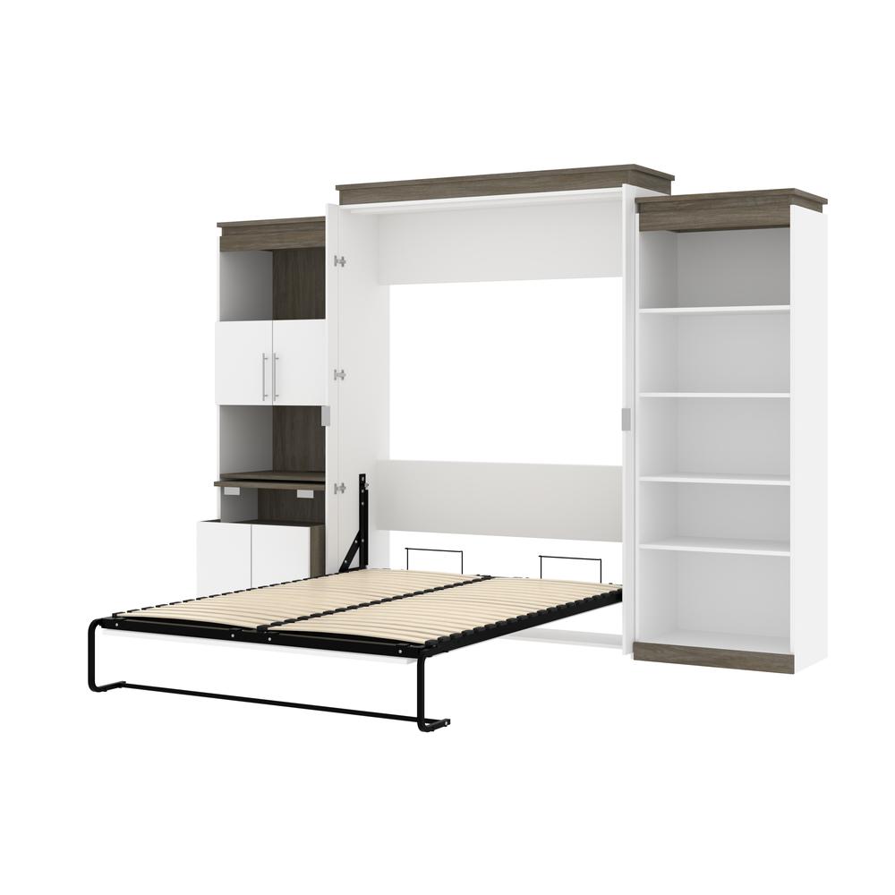 Queen Murphy Bed with Shelves and Storage Cabinet with Fold-Out Desk. Picture 7