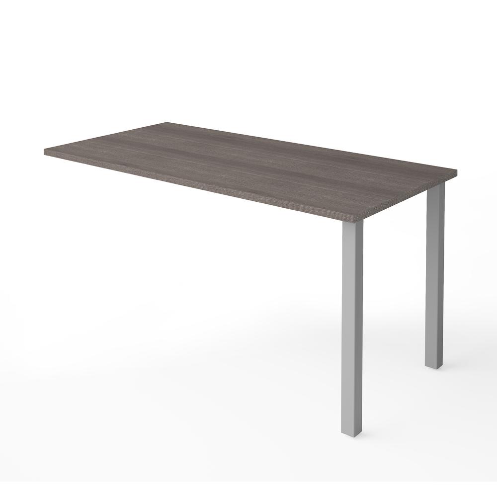 i3 Plus Return Table with Metal Legs in Bark Gray. Picture 1