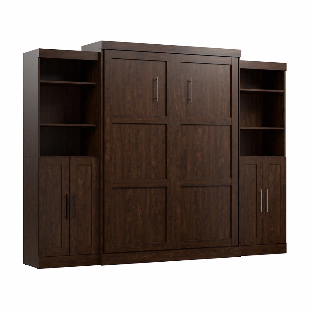 Pur Queen Murphy Bed with Closet Storage Organizers (115W) in Chocolate. Picture 1