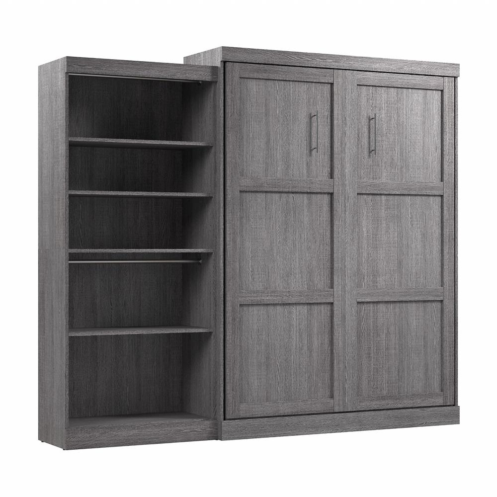 Pur Queen Murphy Bed with Closet Organizer (101W) in Bark Gray. Picture 1