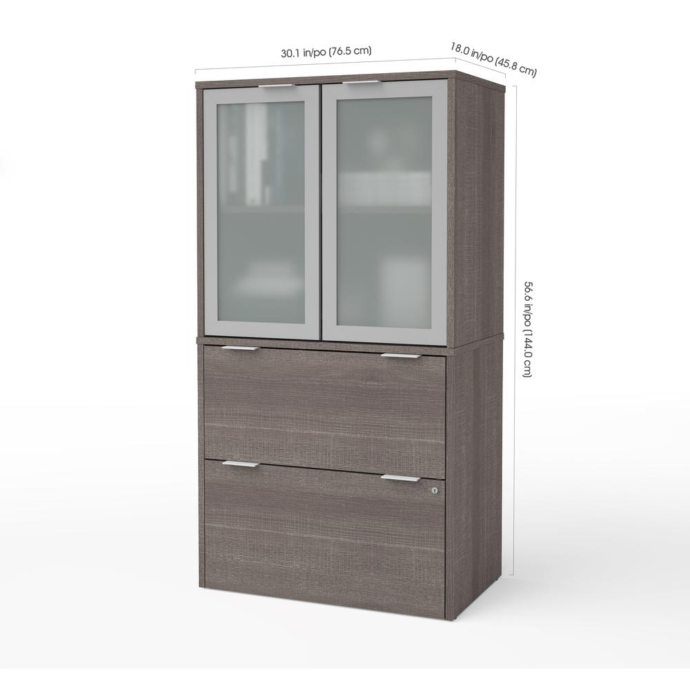 i3 Plus Lateral File with Storage Cabinet in Bark Gray. Picture 2