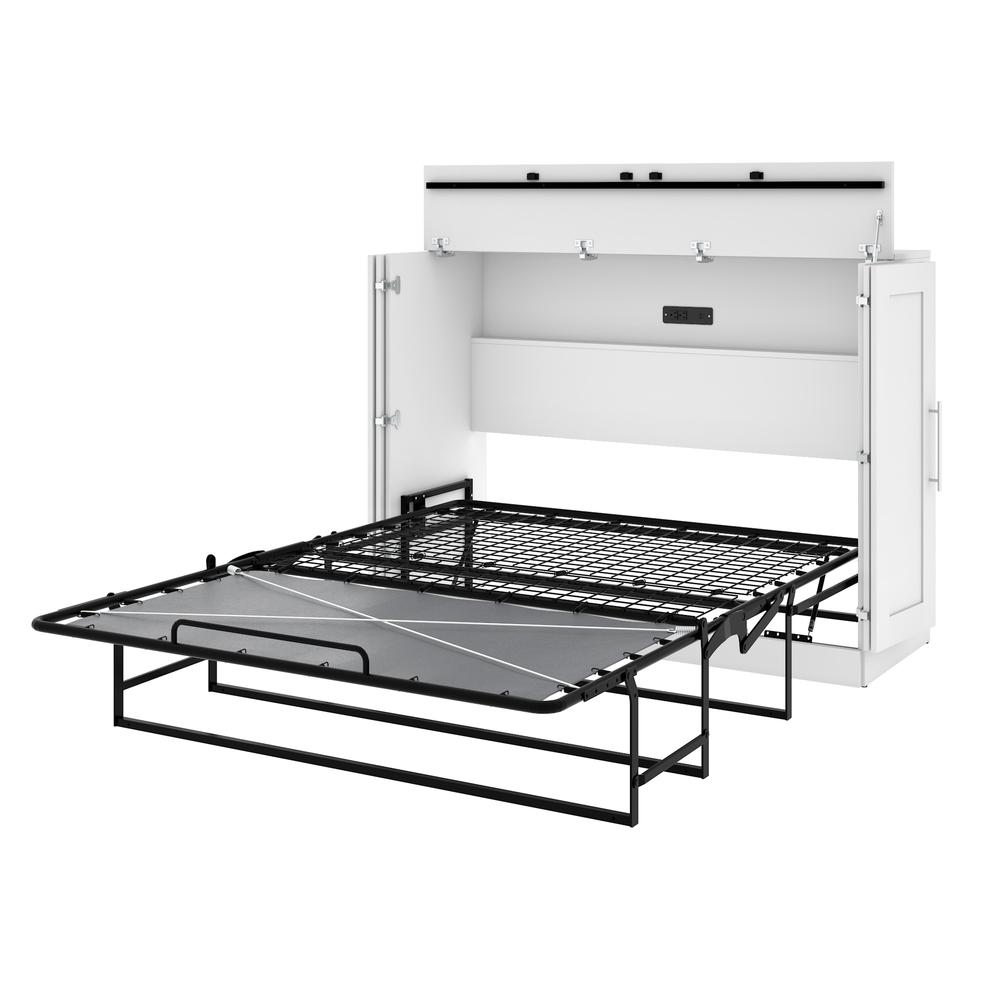 Full Cabinet Bed with Mattress in White. Picture 7