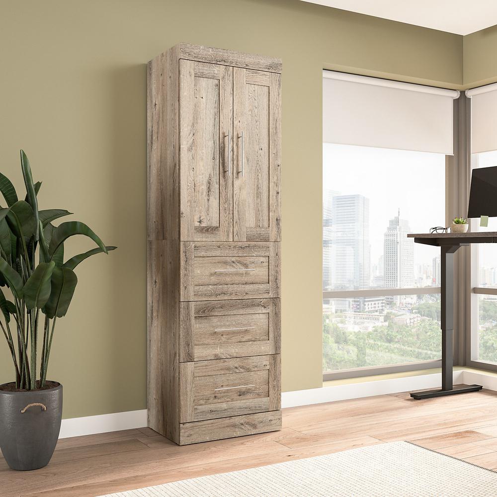 Pur 25W Wardrobe with Drawers in Rustic Brown. Picture 6