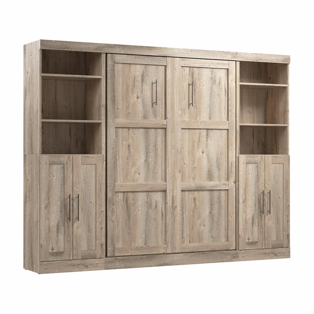 Pur Full Murphy Bed with Closet Storage Organizers (109W) in Rustic Brown. Picture 1