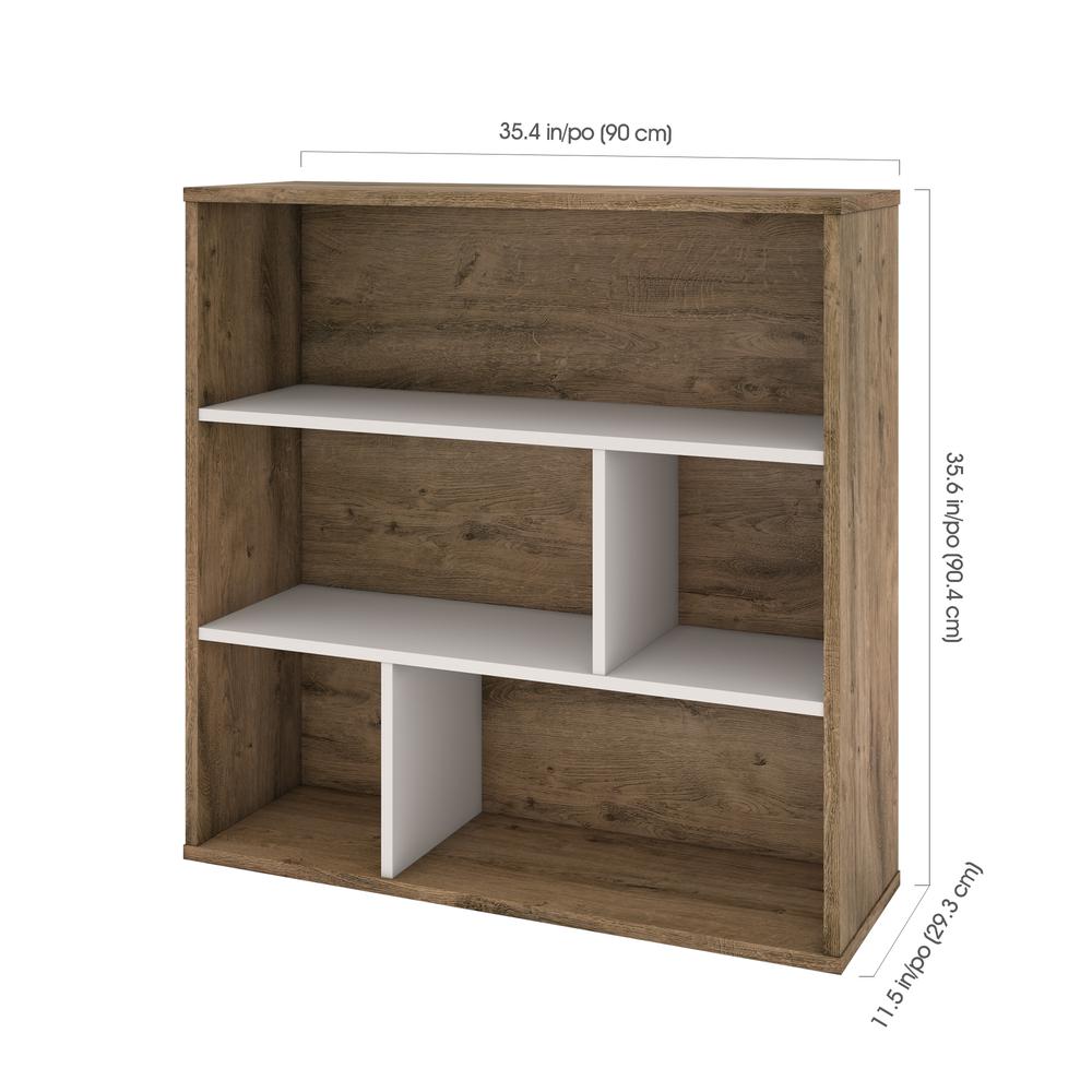Fom Asymmetrical Shelving Unit in Rustic Brown & Sandstone. Picture 4