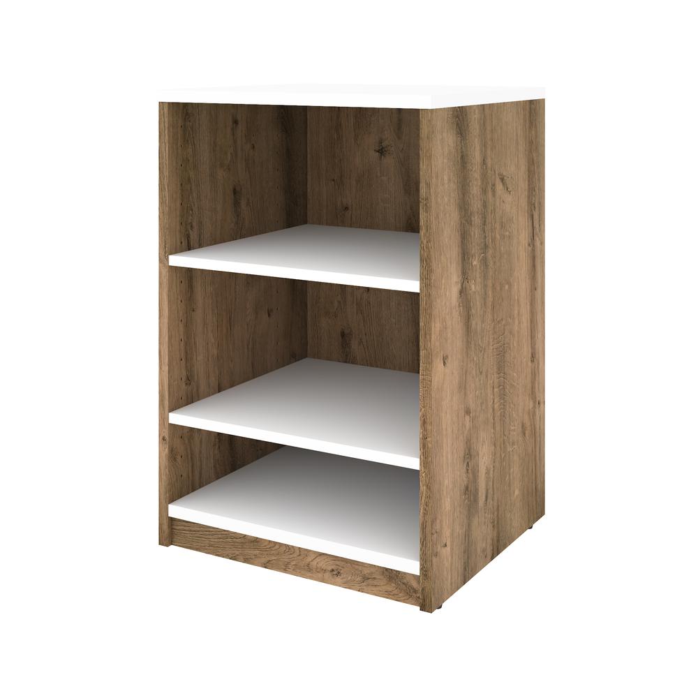 Cielo 19.5" Base Storage Unit in Rustic Brown and White. Picture 2