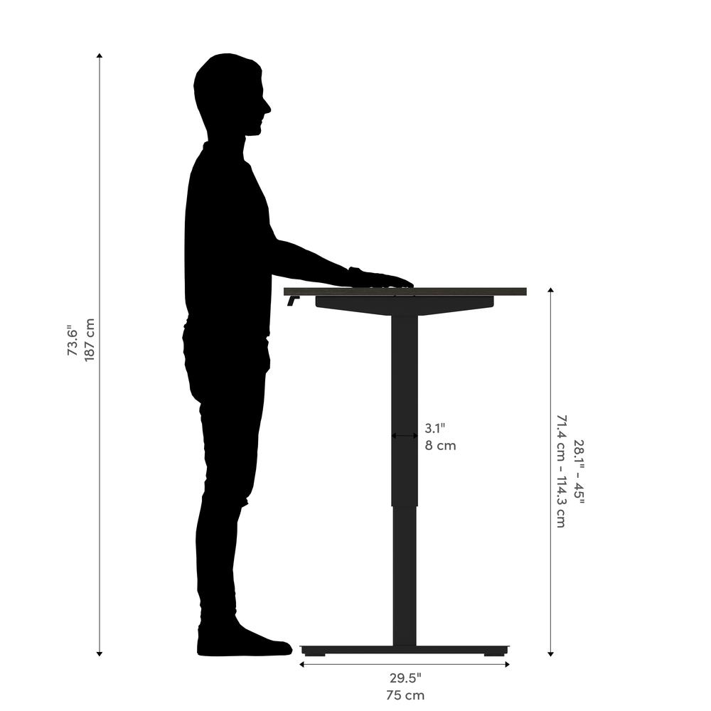 BESTAR Universel 30“ x 60“ Standing desk  in deep grey. Picture 11