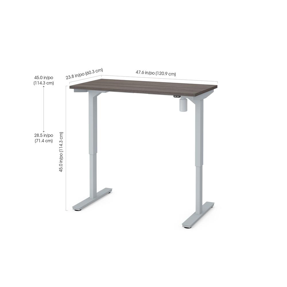Bestar 24" x 48" Electric Height adjustable table in Bark Gray. Picture 1