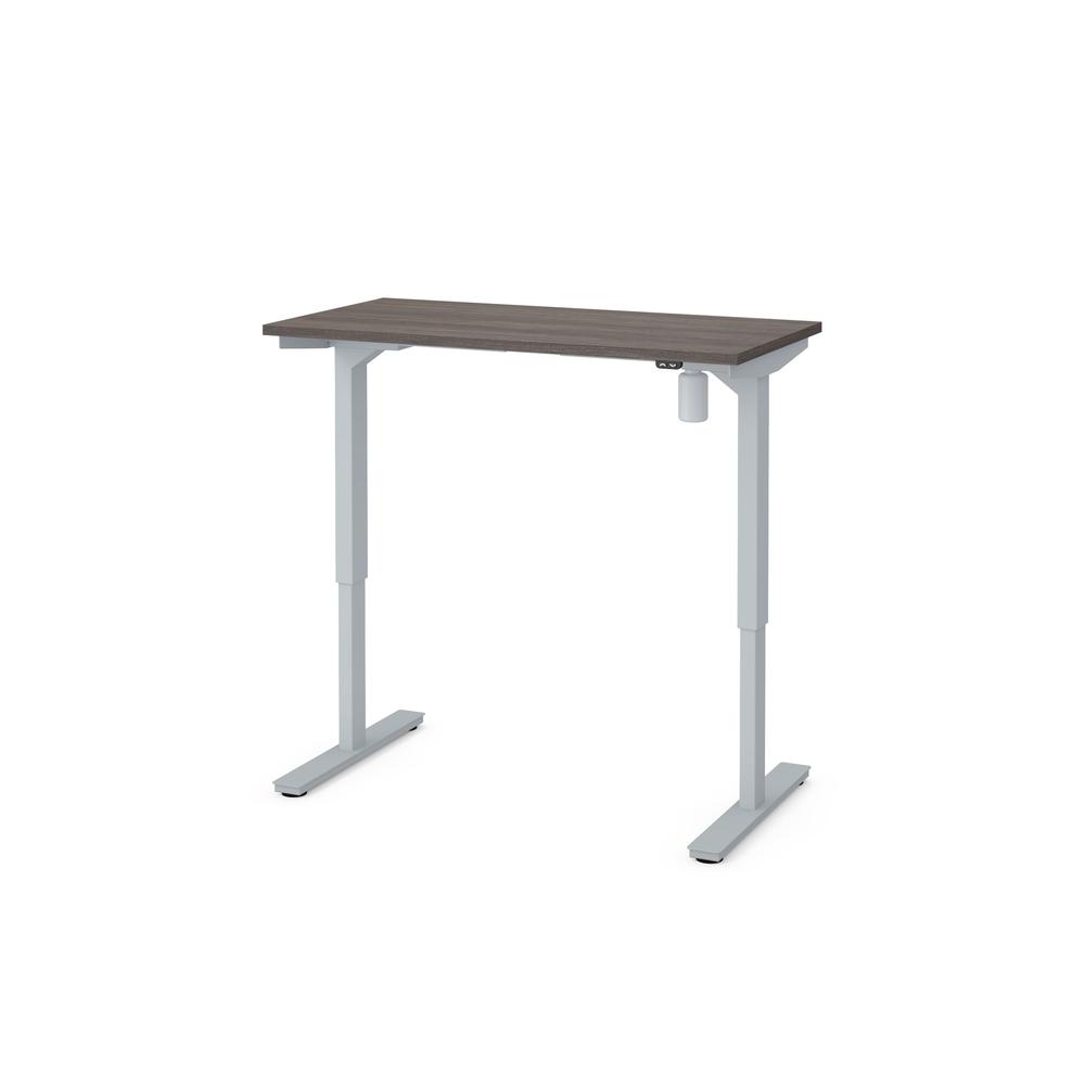 Bestar 24" x 48" Electric Height adjustable table in Bark Gray. Picture 2