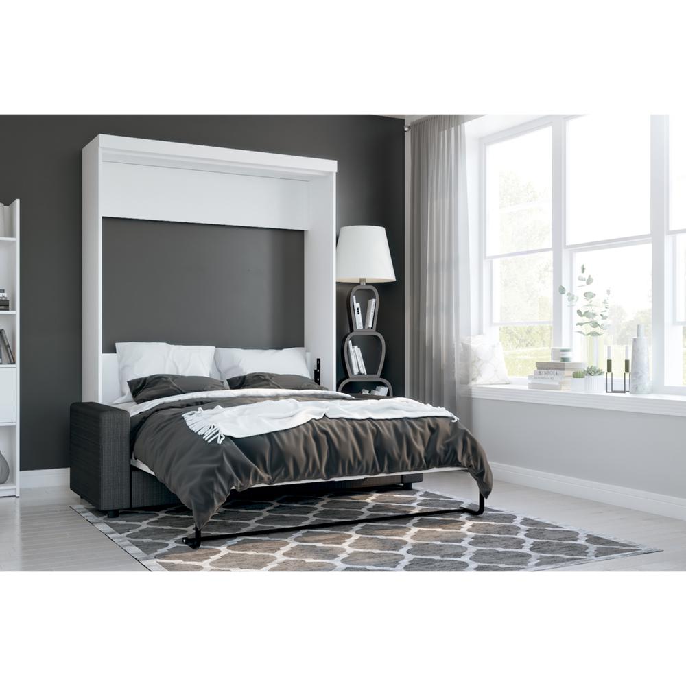 Pur 2-Piece Queen Wall Bed and Sofa Set - White & Grey. Picture 2