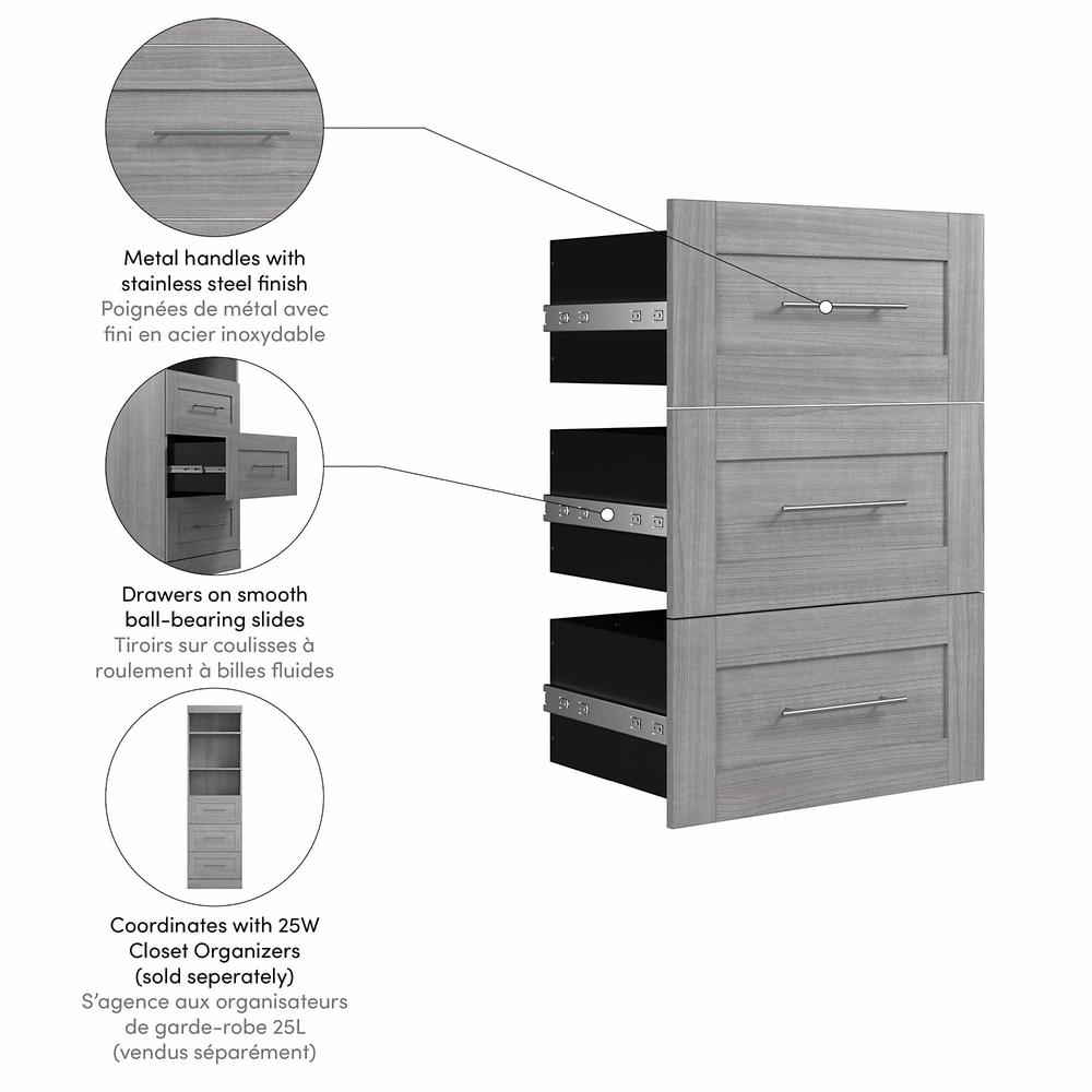 Pur 3 Drawer Set for Pur 25W Closet Organizer in Platinum Gray. Picture 2