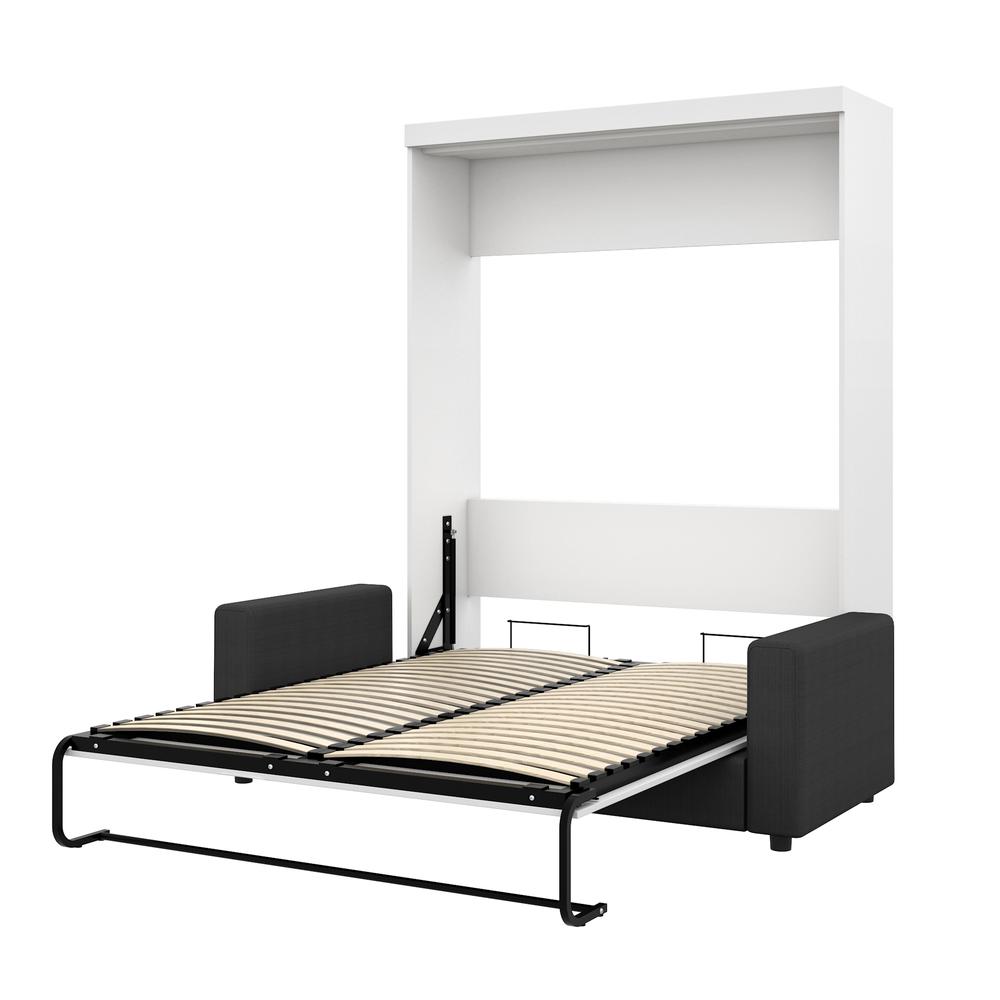 Nebula 2-Piece Queen Wall Bed and Sofa Set - White & Grey. Picture 4