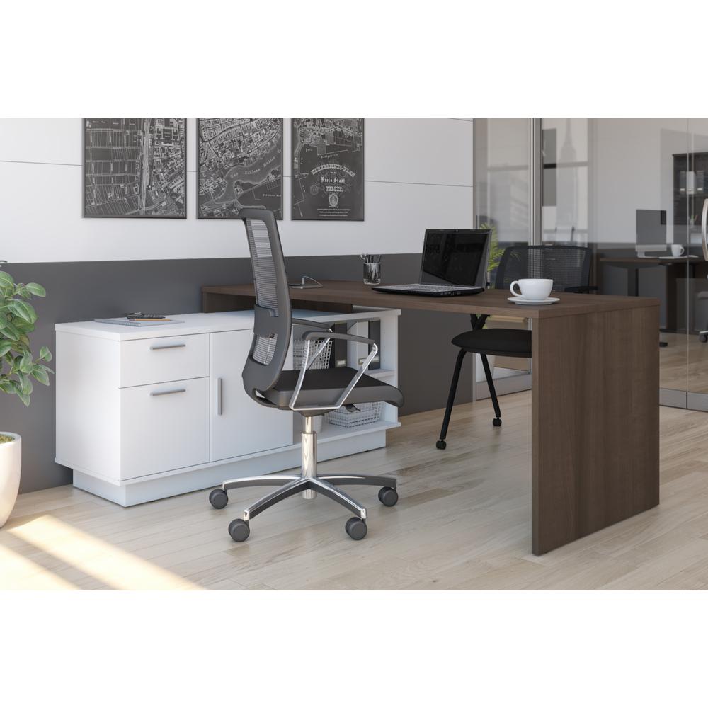 Equinox L-Shaped Desk - Antigua & White. Picture 4