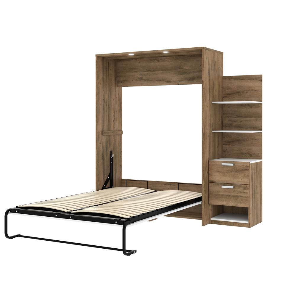 Cielo Elite 79" Full Wall Bed kit in Rustic Brown and White. Picture 3