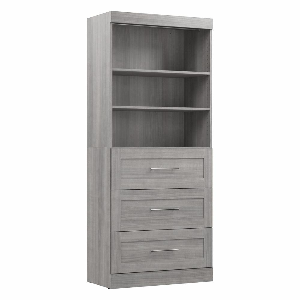 Pur 36W Closet Organizer with Drawers in Platinum Gray. Picture 1