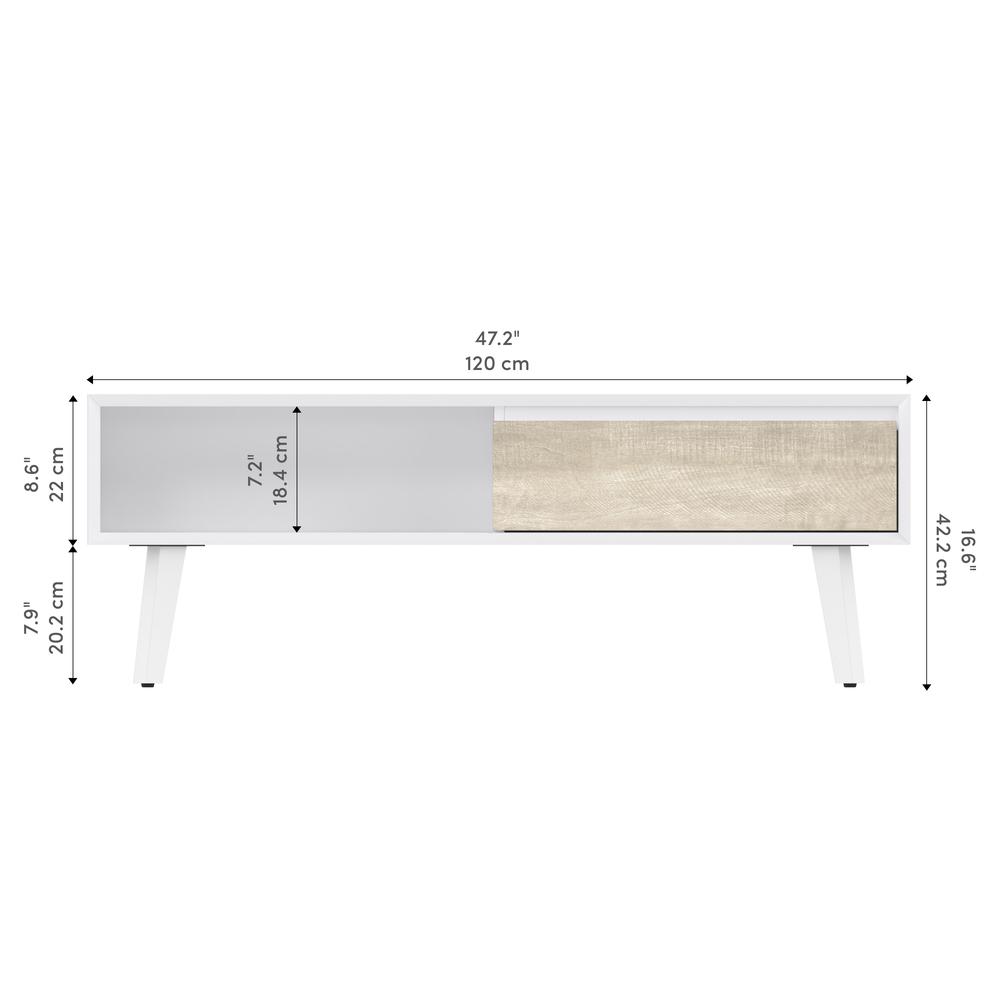 Bestar Adara 48W Coffee Table in uv white and mountain ash gray. Picture 11