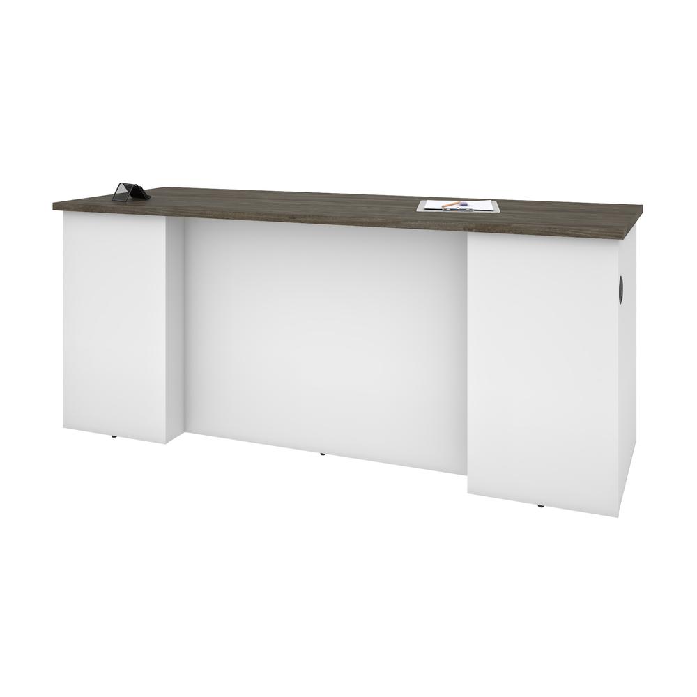 Bestar Norma Desk Shell - Walnut Grey & White. Picture 1
