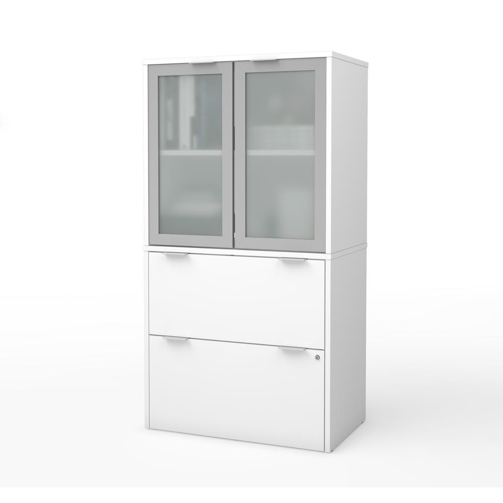 i3 Plus Lateral File with Storage Cabinet in White. Picture 1