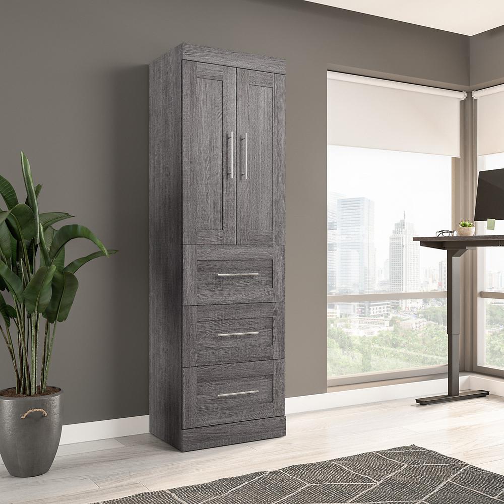 Pur 25W Wardrobe with Drawers in Bark Gray. Picture 6