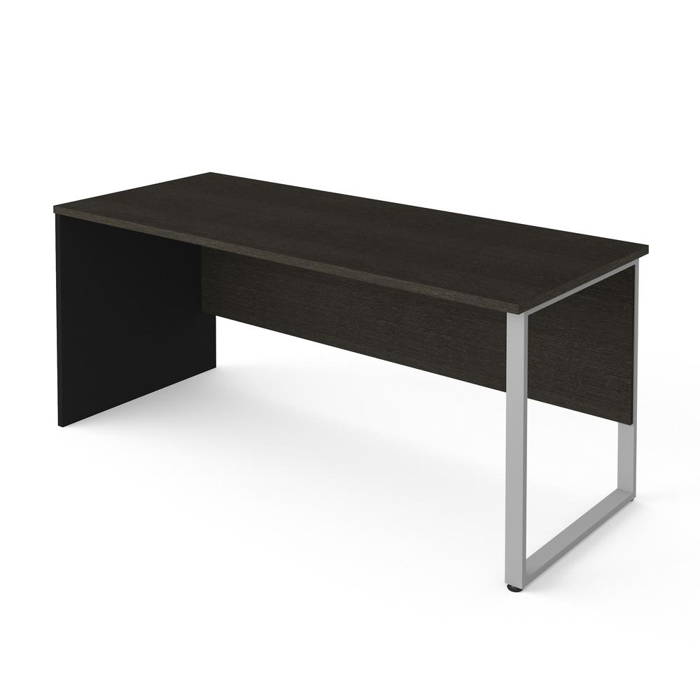 Bestar Pro-Concept Plus 72W Table Desk with Rectangular Metal Leg in deep grey & black. The main picture.