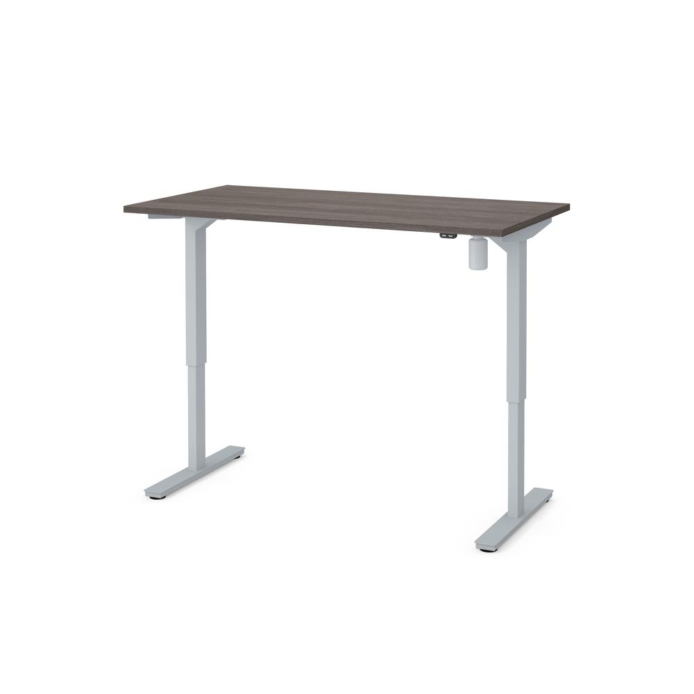 Bestar 30" x 60" Electric Height adjustable table in Bark Gray. Picture 2