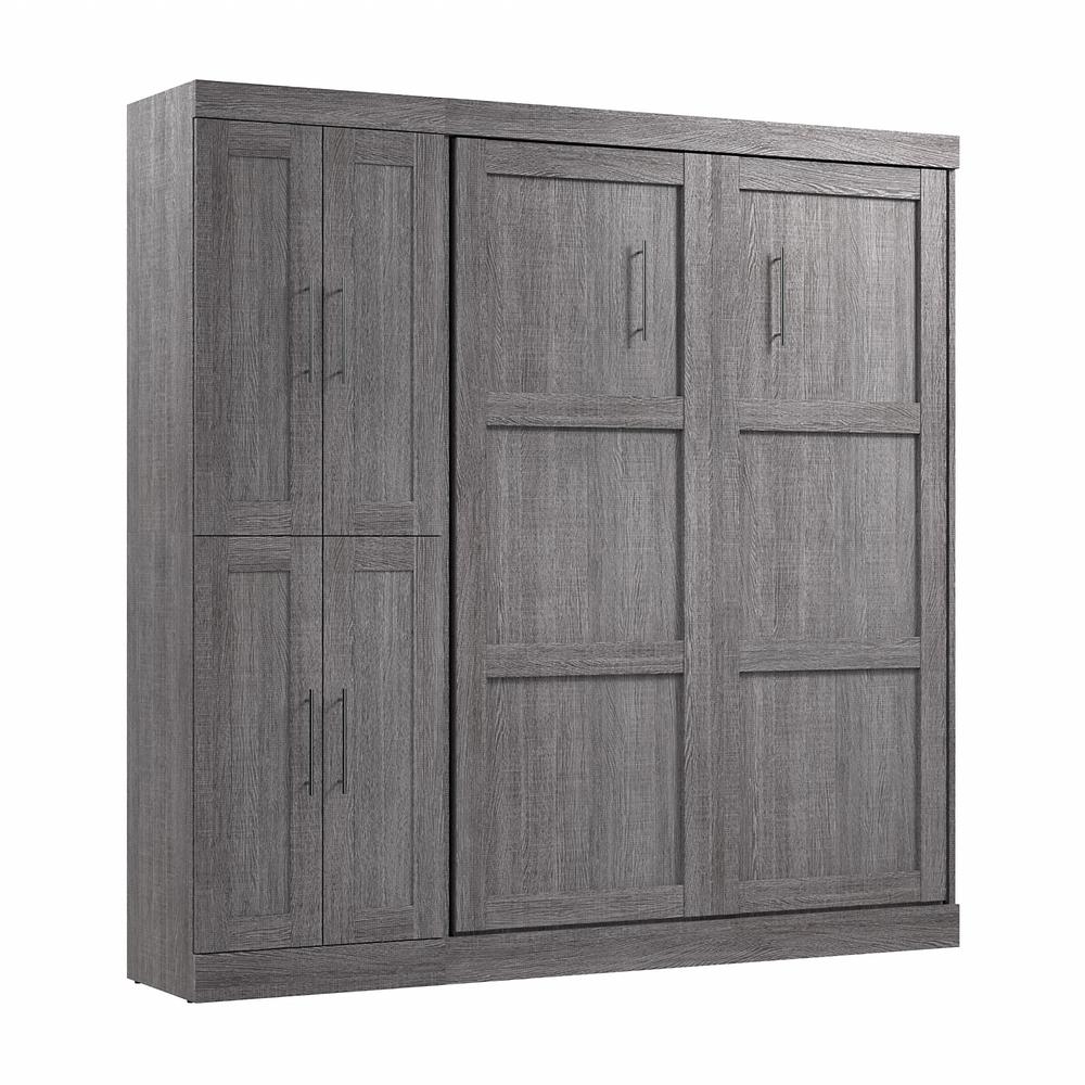 Pur Full Murphy Bed with Closet Organizer (84W) in Bark Gray. Picture 1