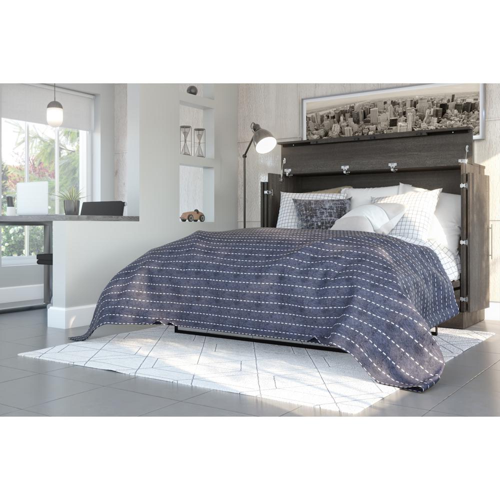 Nebula Full Cabinet Bed with Mattress in Bark Gray. Picture 6