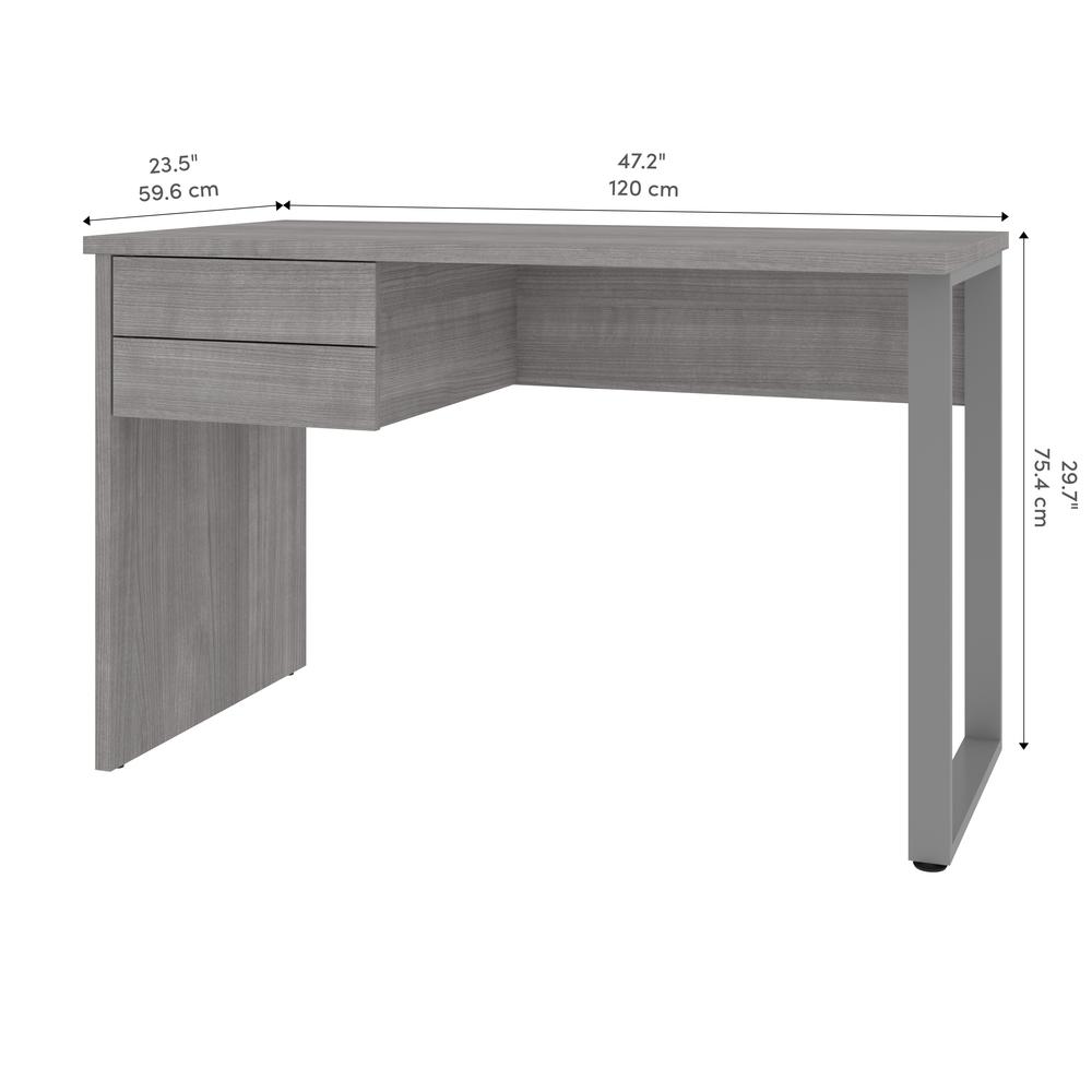 Bestar Solay 48W Small Table Desk with U-Shaped Metal Leg in platinum gray. Picture 10