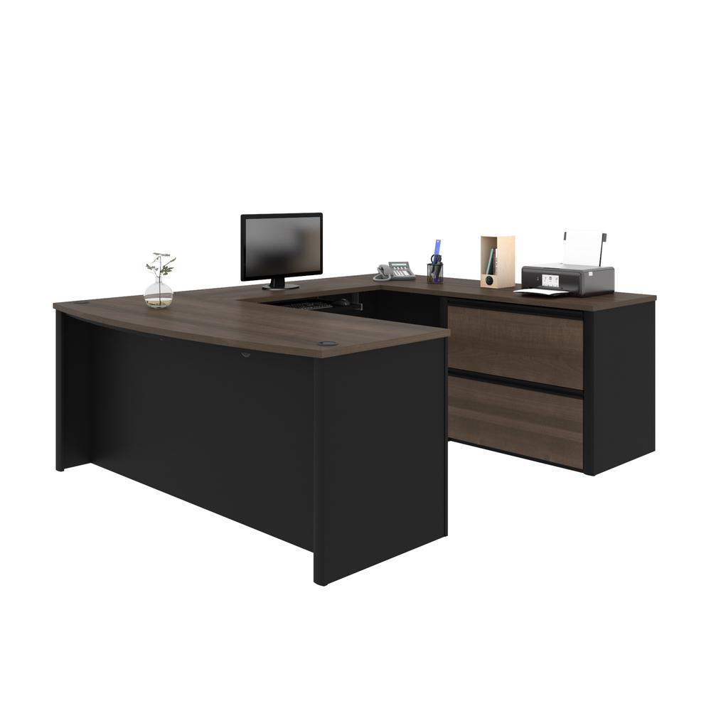 Connexion U-shaped workstation in Antigua & Black. The main picture.
