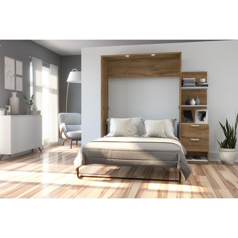 Cielo Elite 79" Full Wall Bed kit in Rustic Brown and White. Picture 5