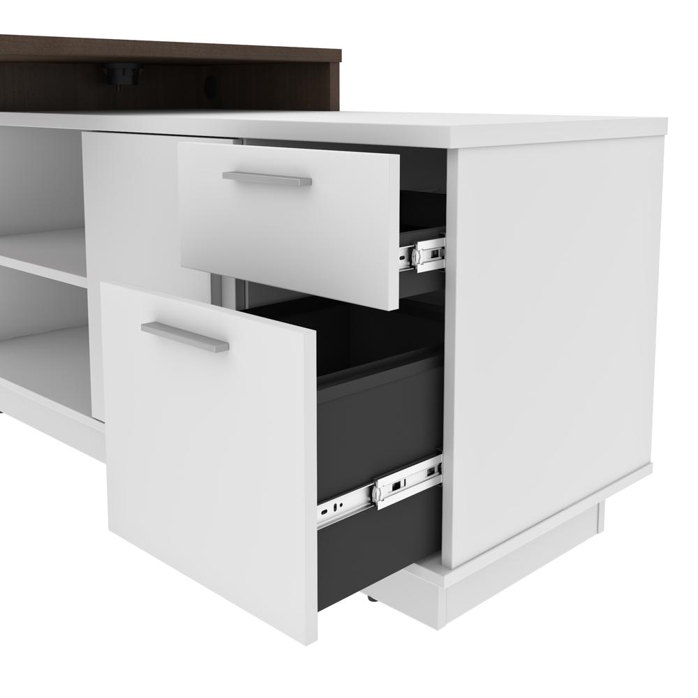 Equinox L-Shaped Desk - Antigua & White. Picture 9