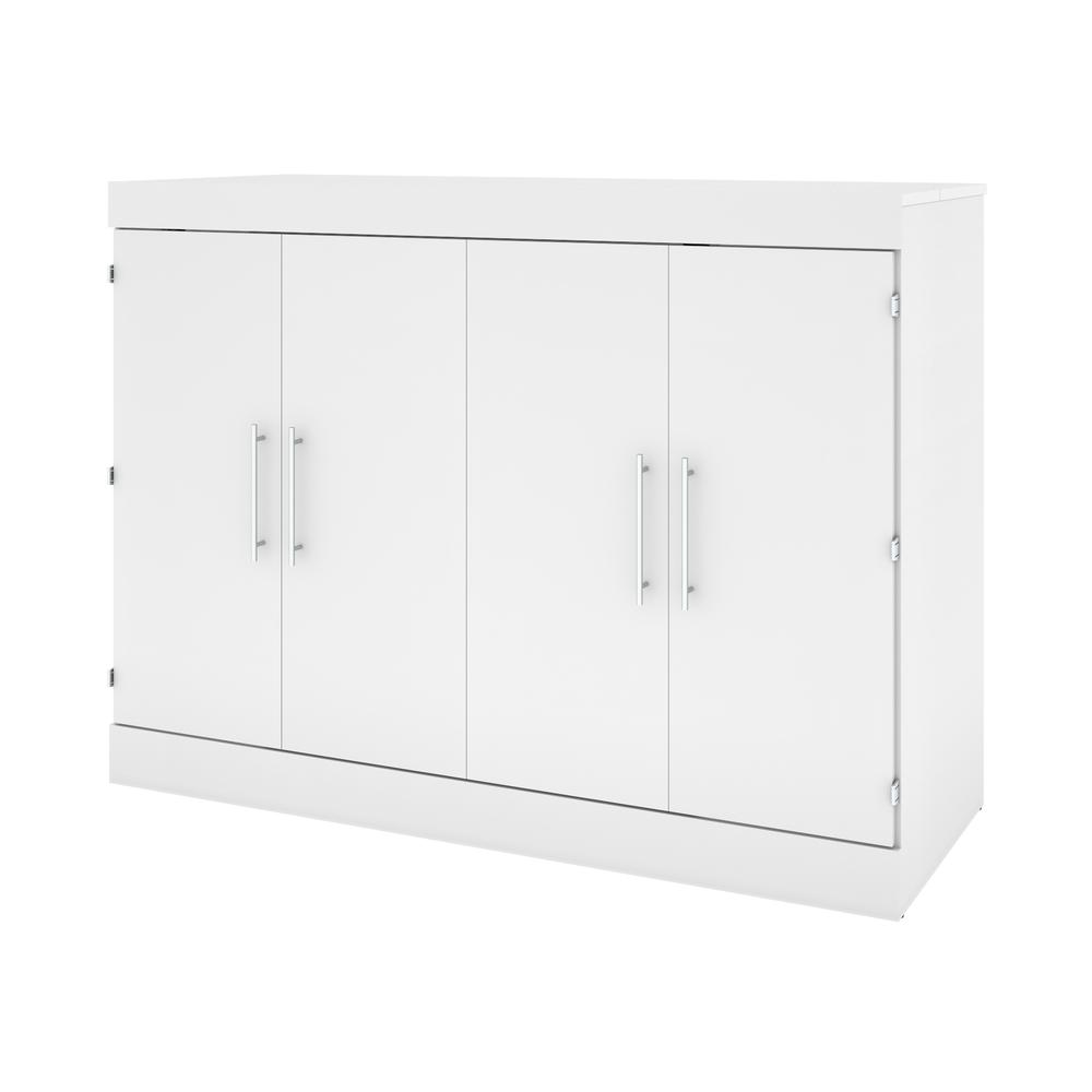 Nebula Full Cabinet Bed with Mattress in White. The main picture.